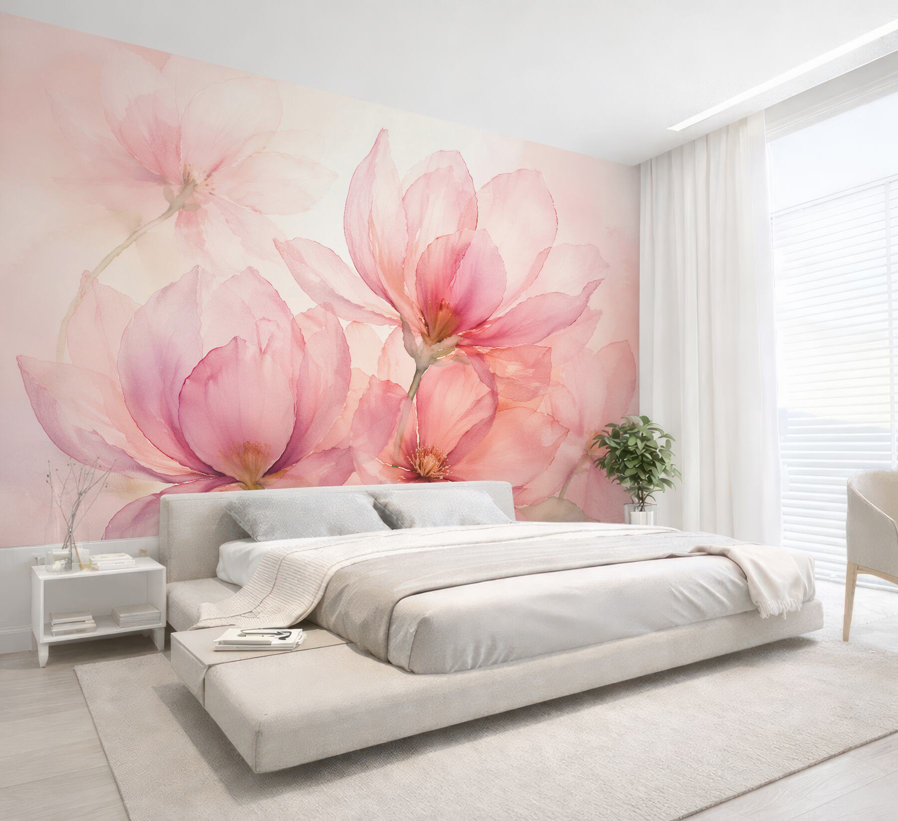 Fototapeta różowe magnolie w akwarelowej lekkości?v23