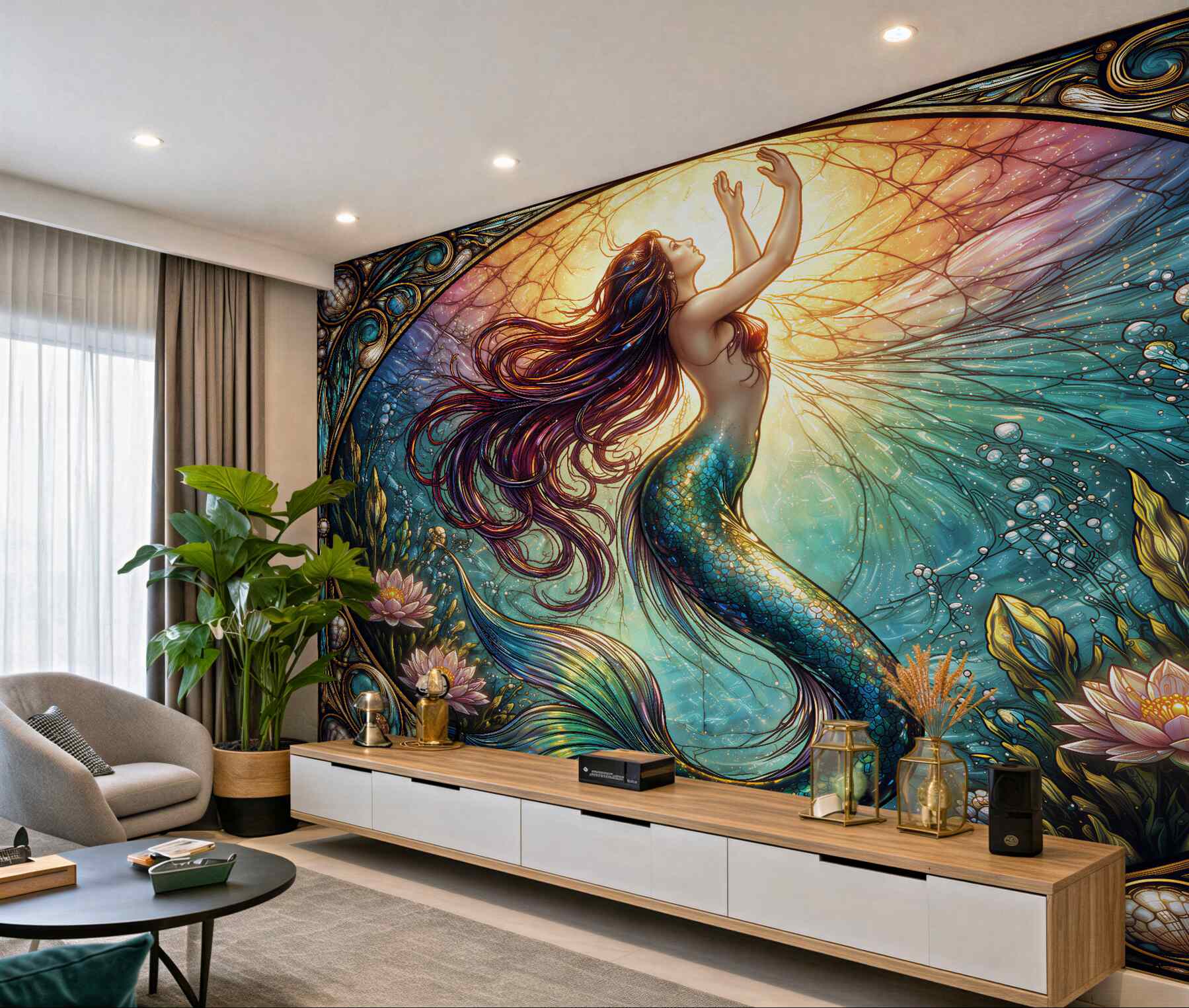 Fototapeta magiczna syrena w blasku wody?v23