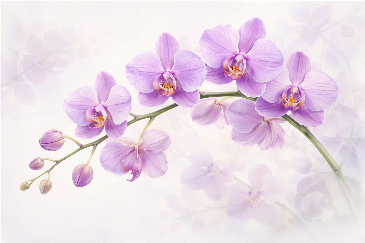 Fototapeta delikatne lilowe orchidee