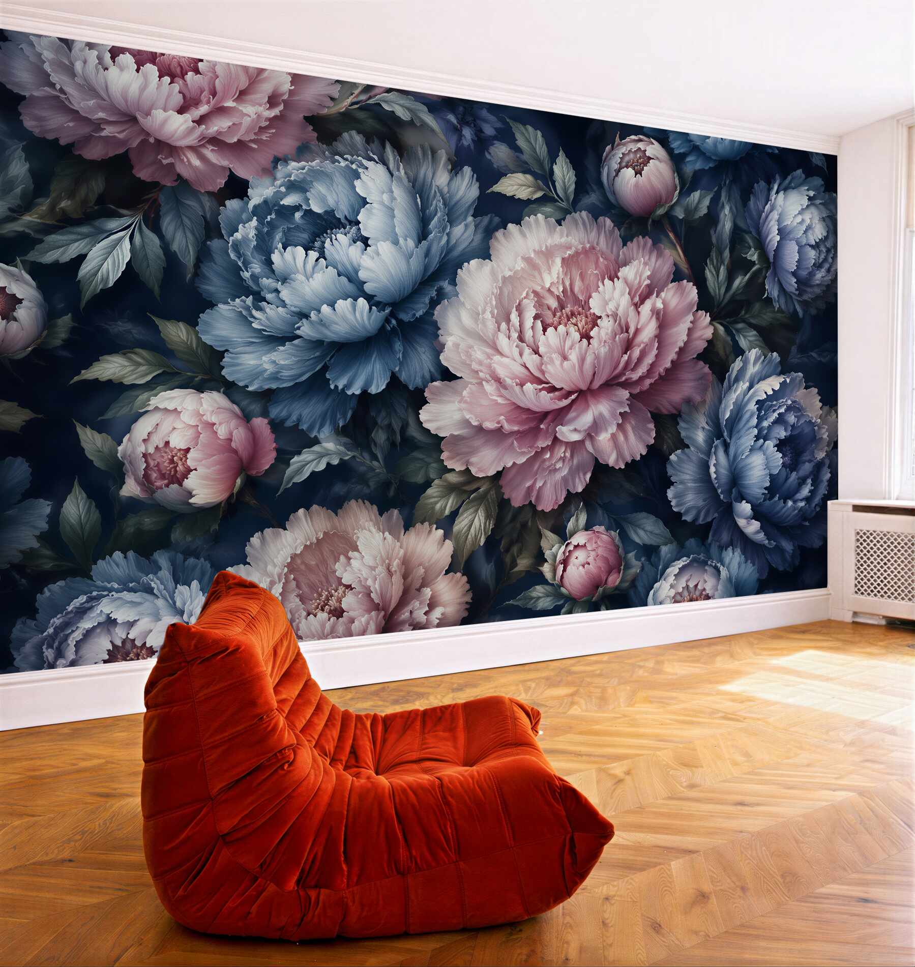 Fototapeta luksusowe piwonie w nocnych barwach?v23