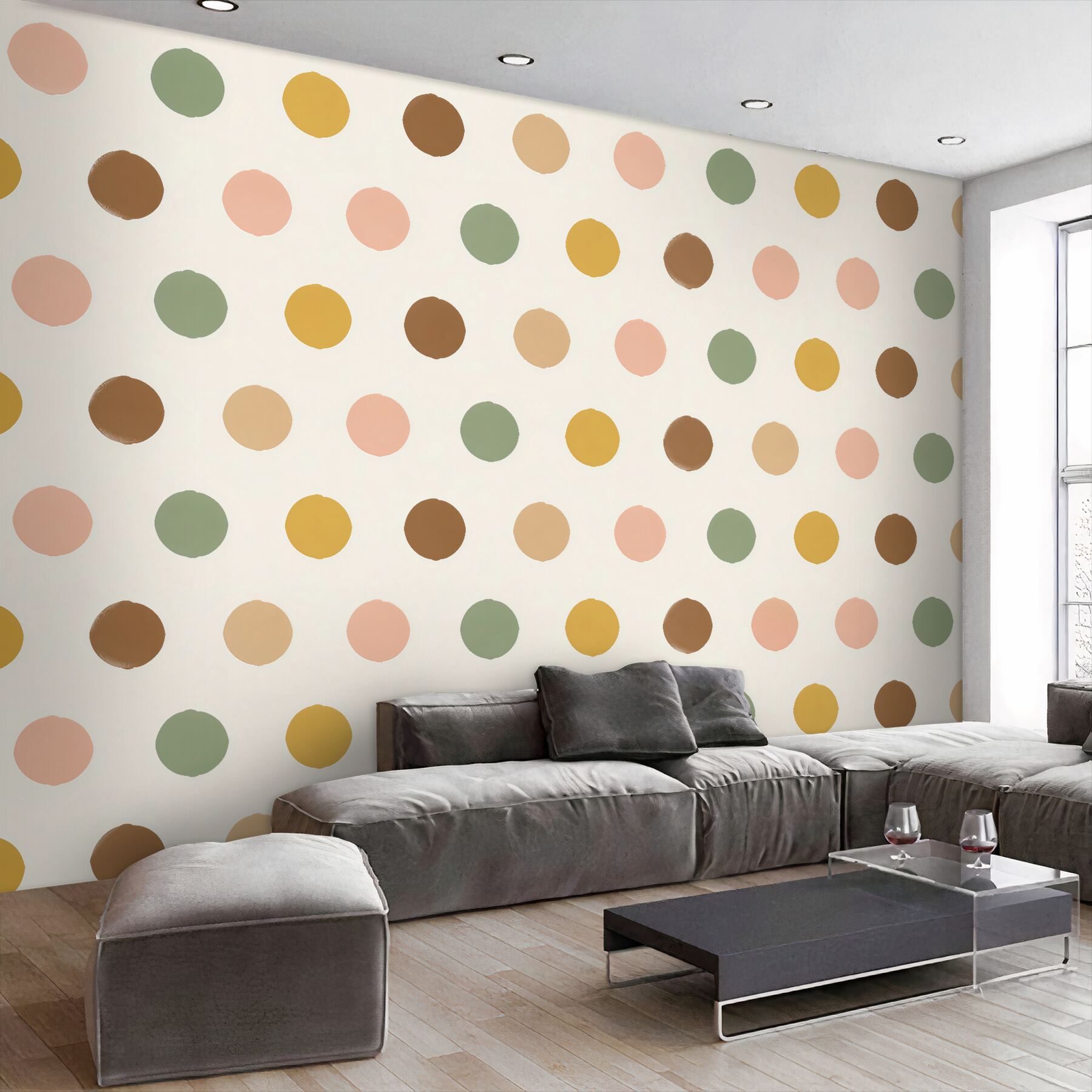 Fototapeta pastelowe grochy retro?v23