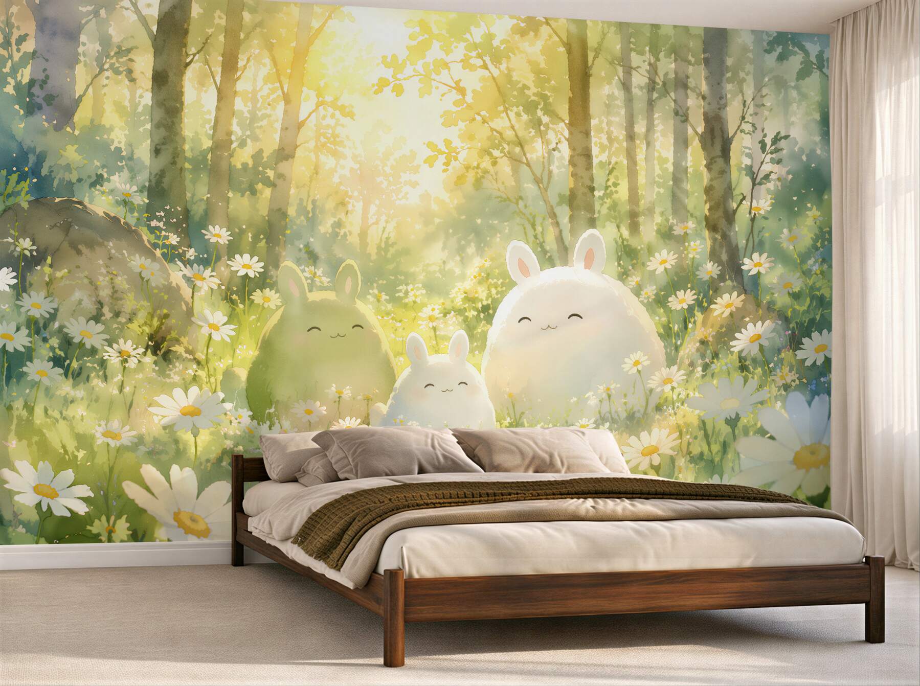 Fototapeta leśne króliczki w kwiatach?v23