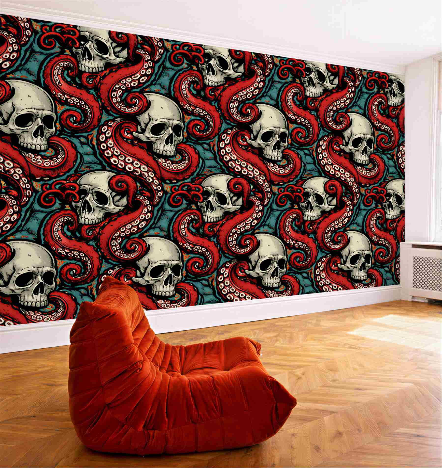 Fototapeta czaszki i czerwone macki?v23