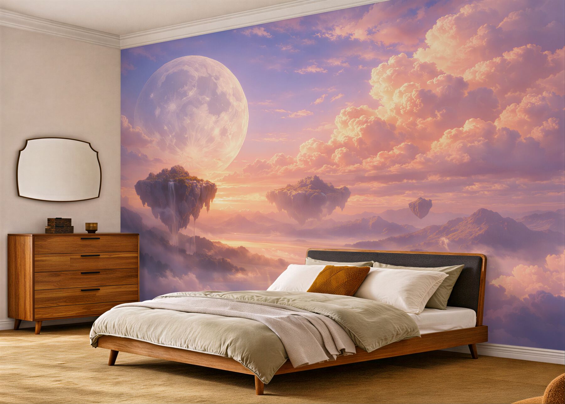 Fototapeta baśniowe wyspy w różowych chmurach?v23