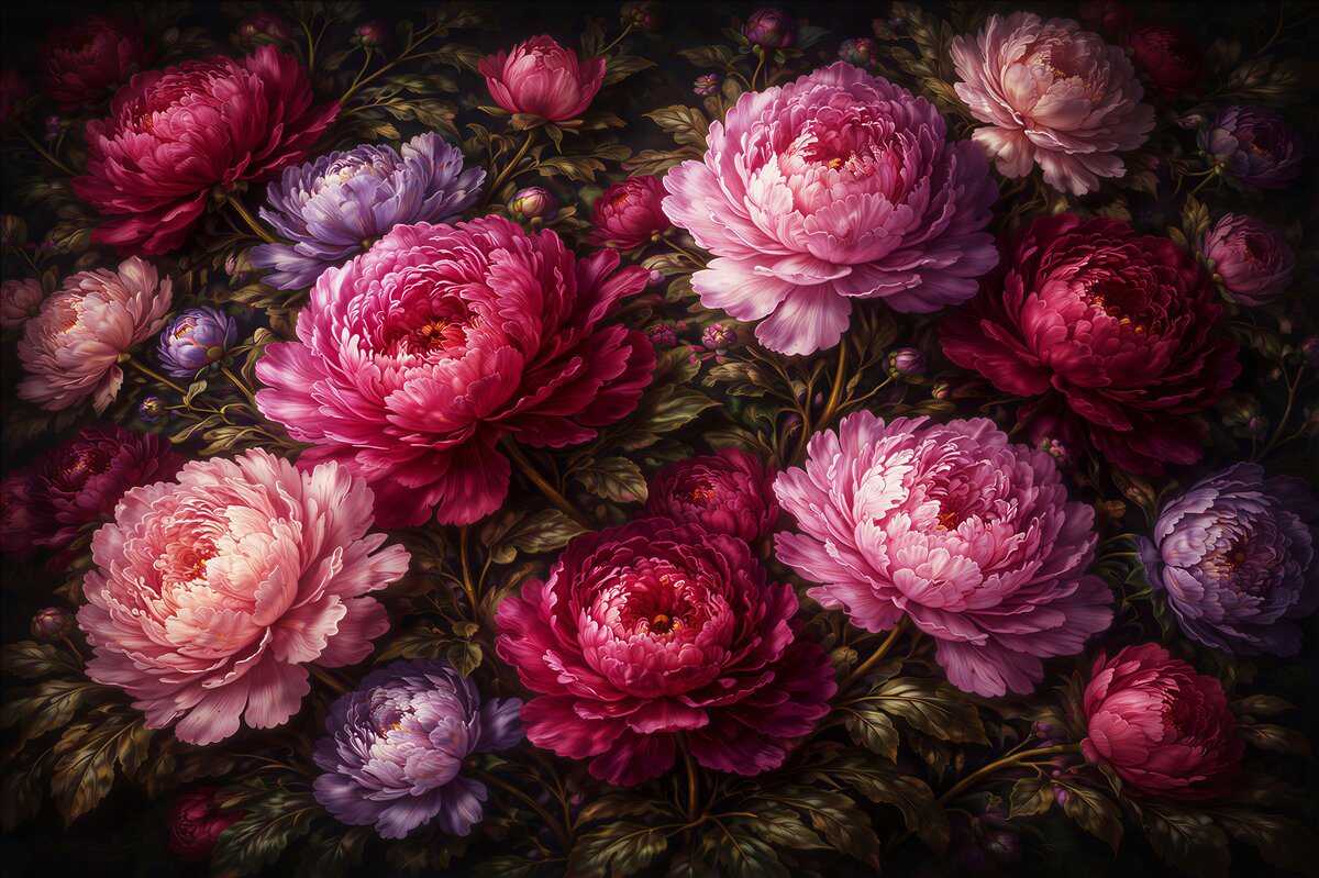 Fototapeta peonie w królewskim rozkwicie