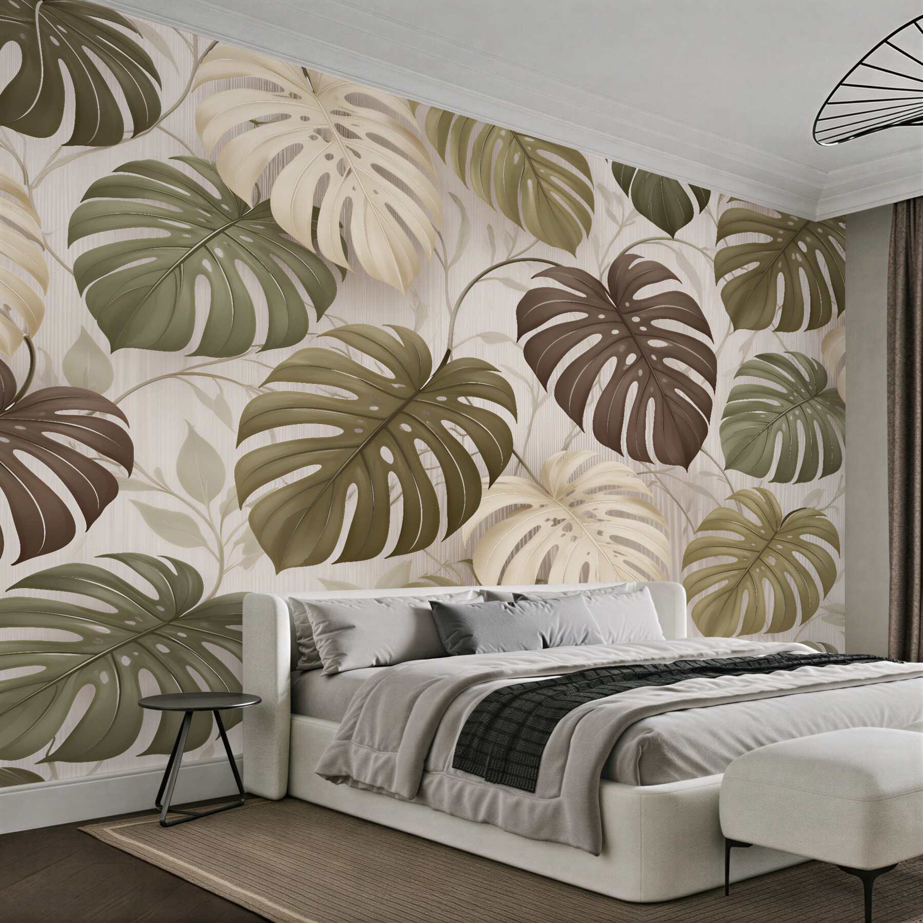 Fototapeta monstera w beżowej elegancji