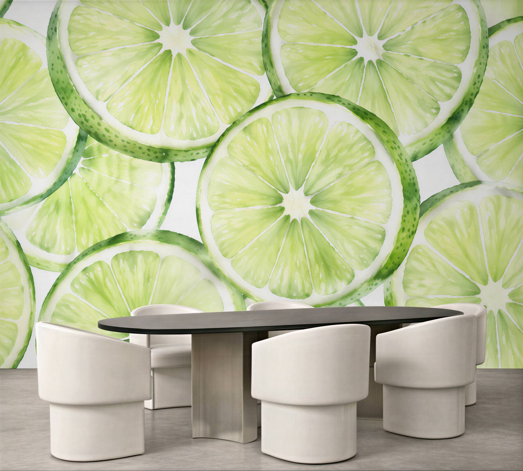 Fototapeta akwarelowe plastry limonki