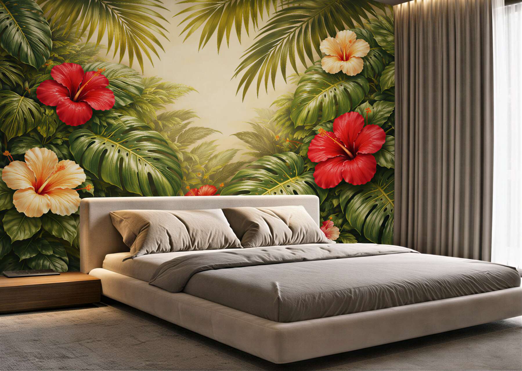 Fototapeta egzotyczna dżungla z hibiskusami