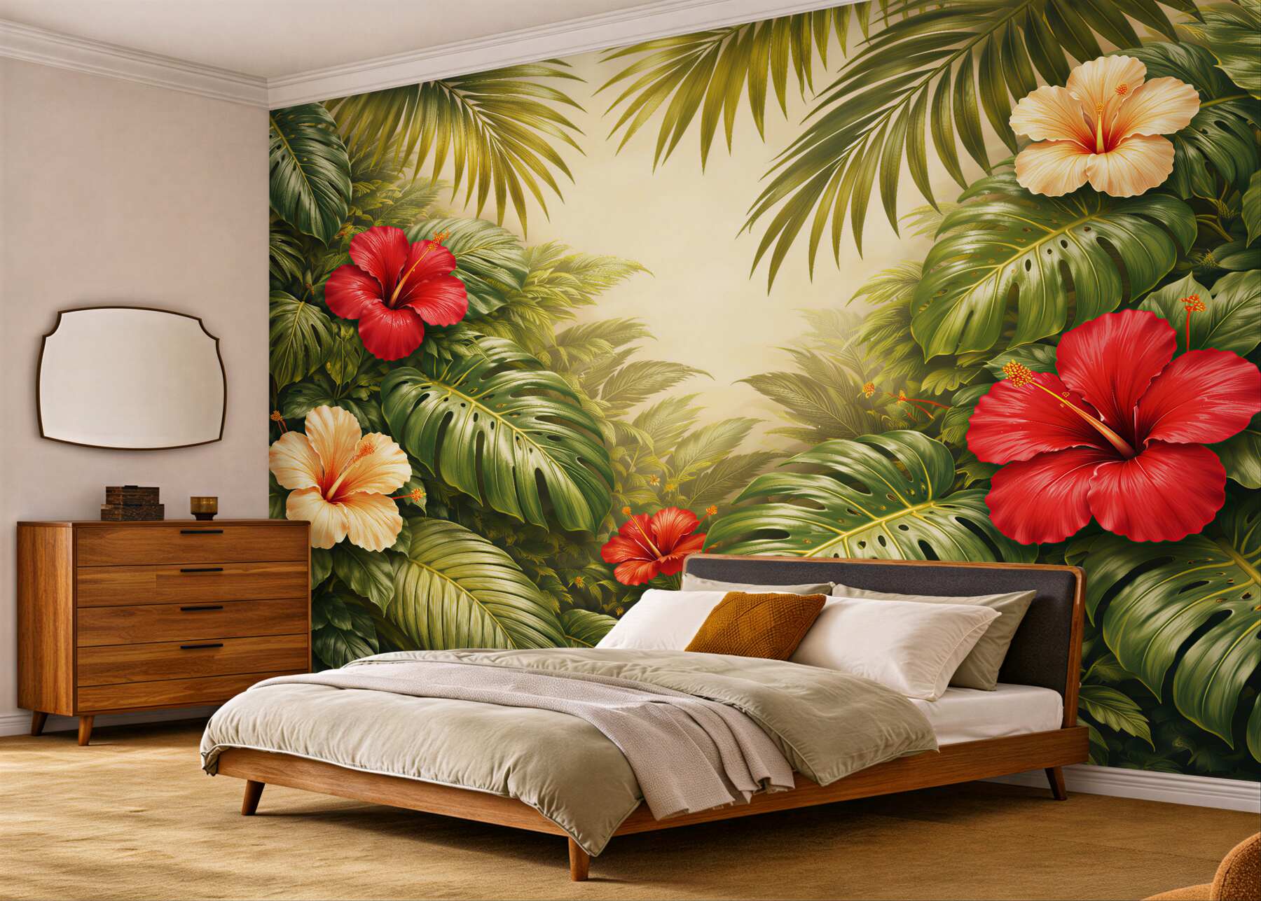 Fototapeta egzotyczna dżungla z hibiskusami?v23