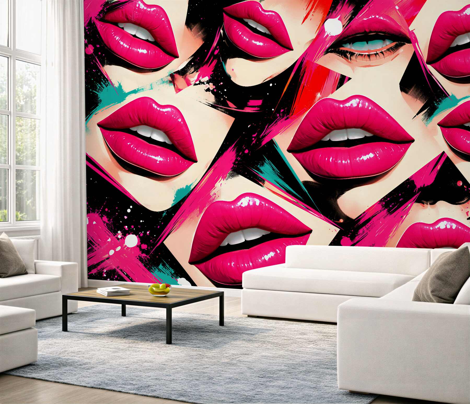 Fototapeta neonowe usta pop-art glamour?v23