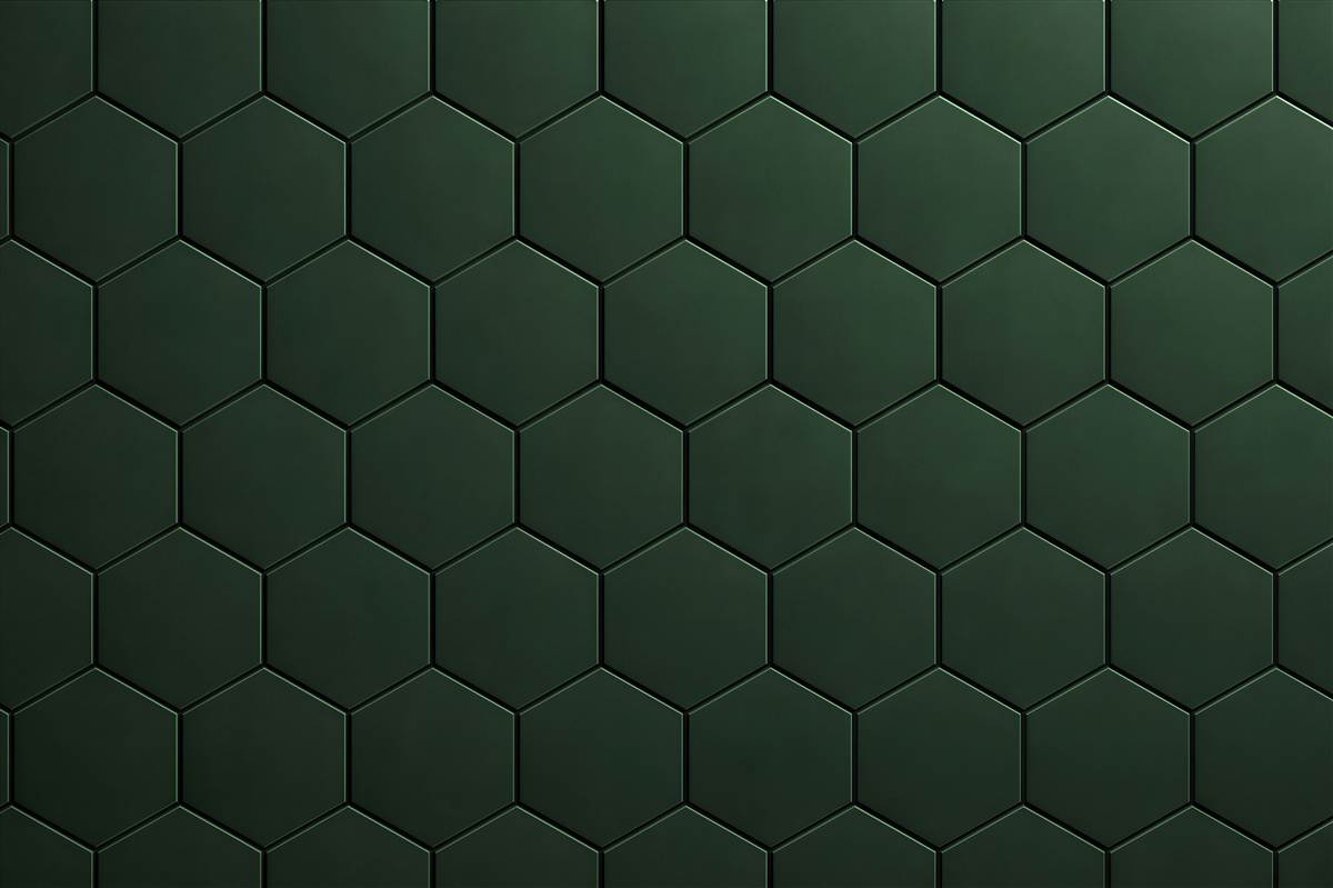 Fototapeta zielona geometryczna mozaika heksagonów
