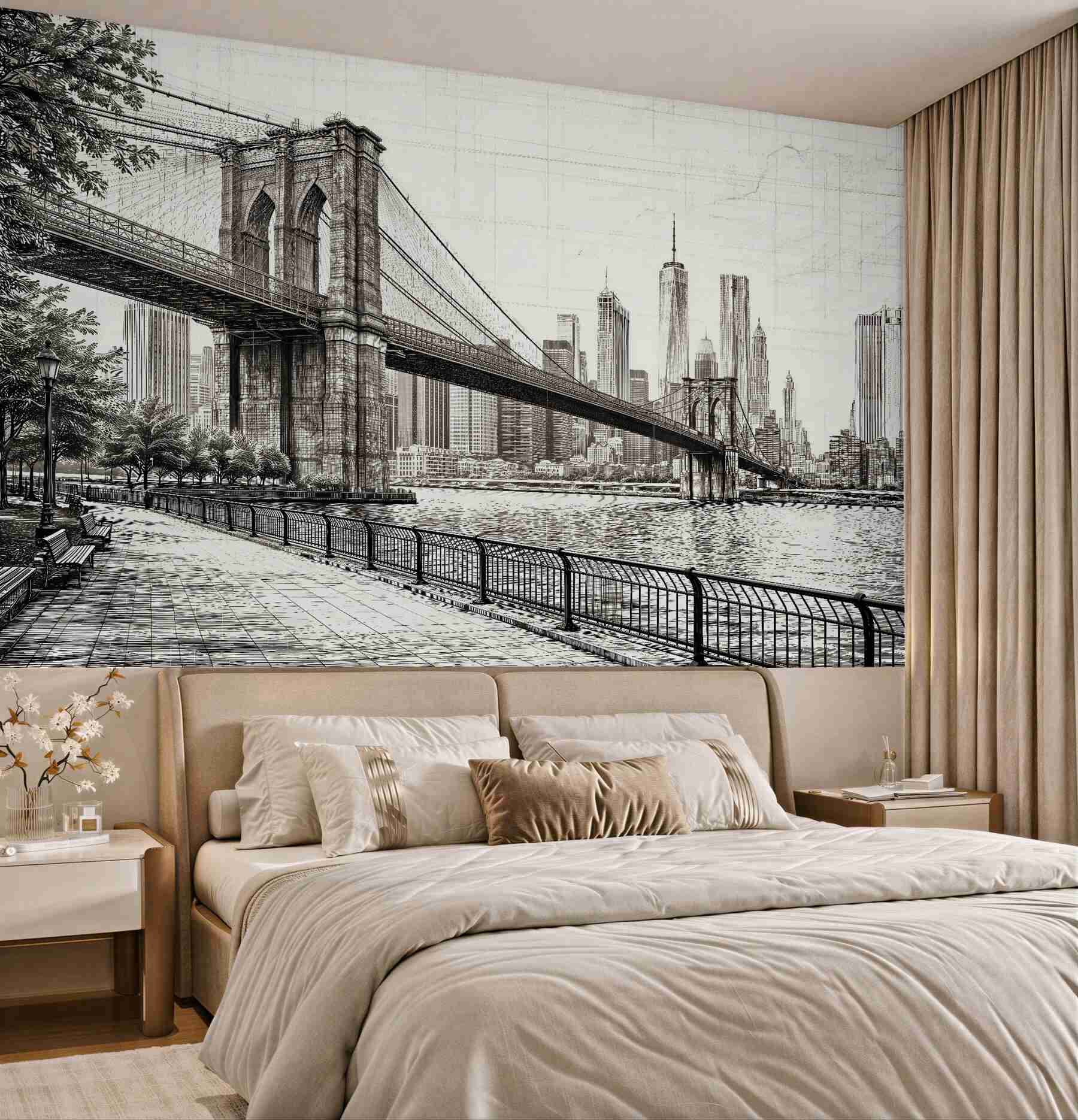 Fototapeta szkic mostu brooklińskiego na manhattanie?v23