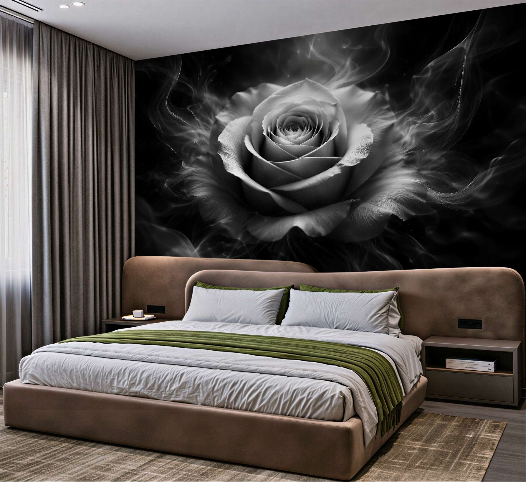 Fototapeta dymna róża w czerni?v23