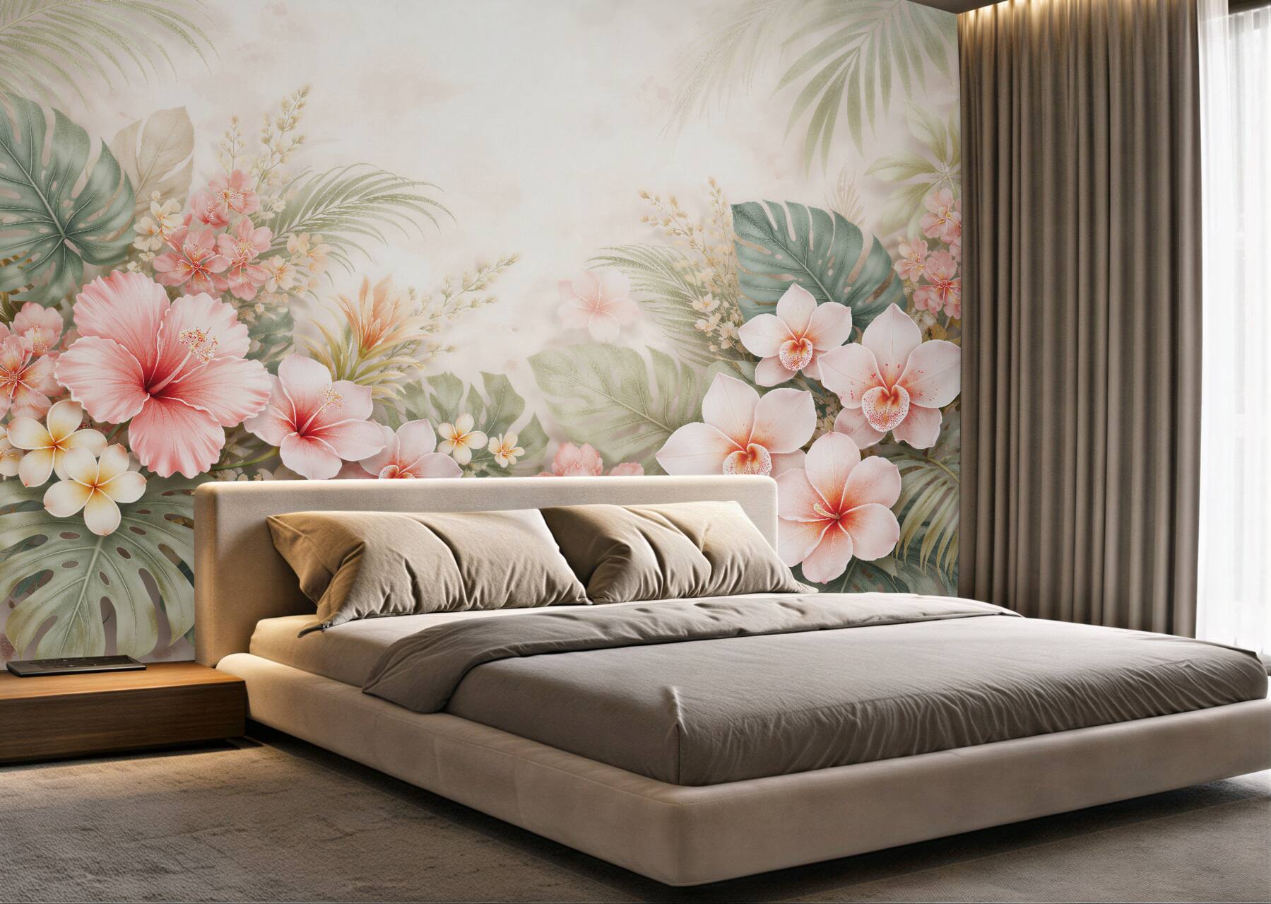 Fototapeta pastelowe tropiki z orchideami
