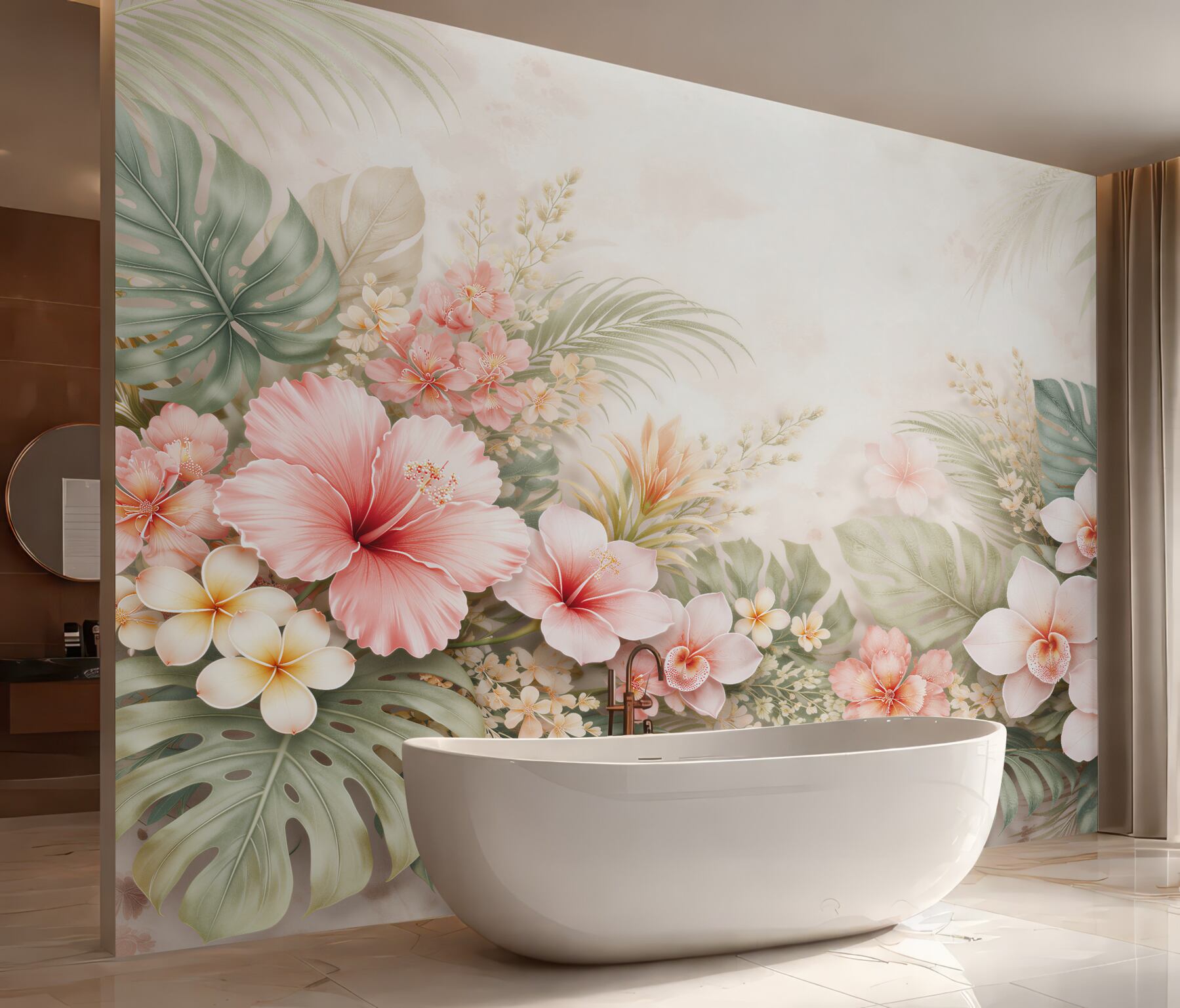 Fototapeta pastelowe tropiki z orchideami?v23