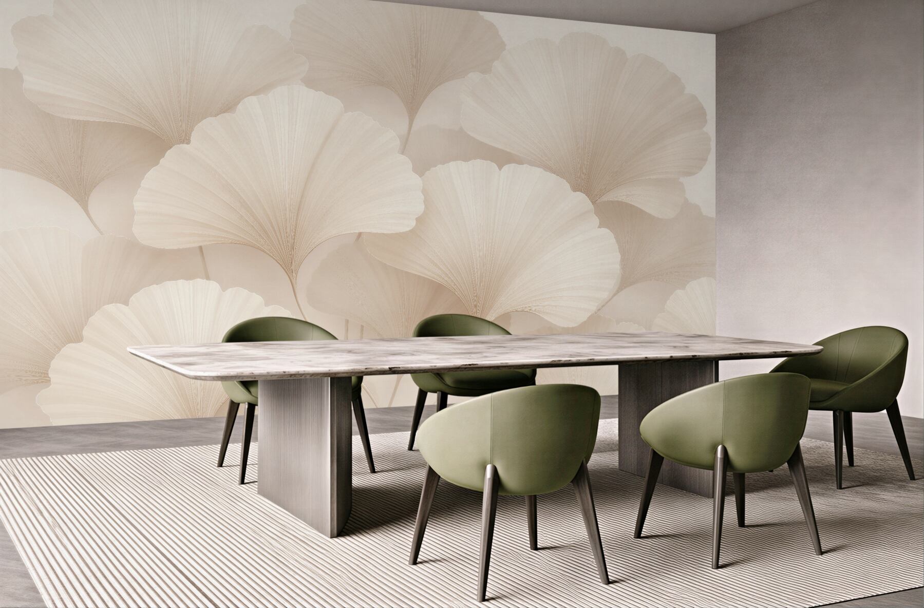 Fototapeta kremowe liście ginkgo elegancja