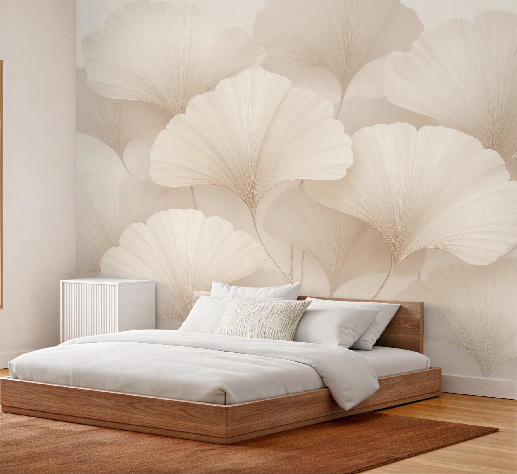 Fototapeta kremowe liście ginkgo elegancja?v23
