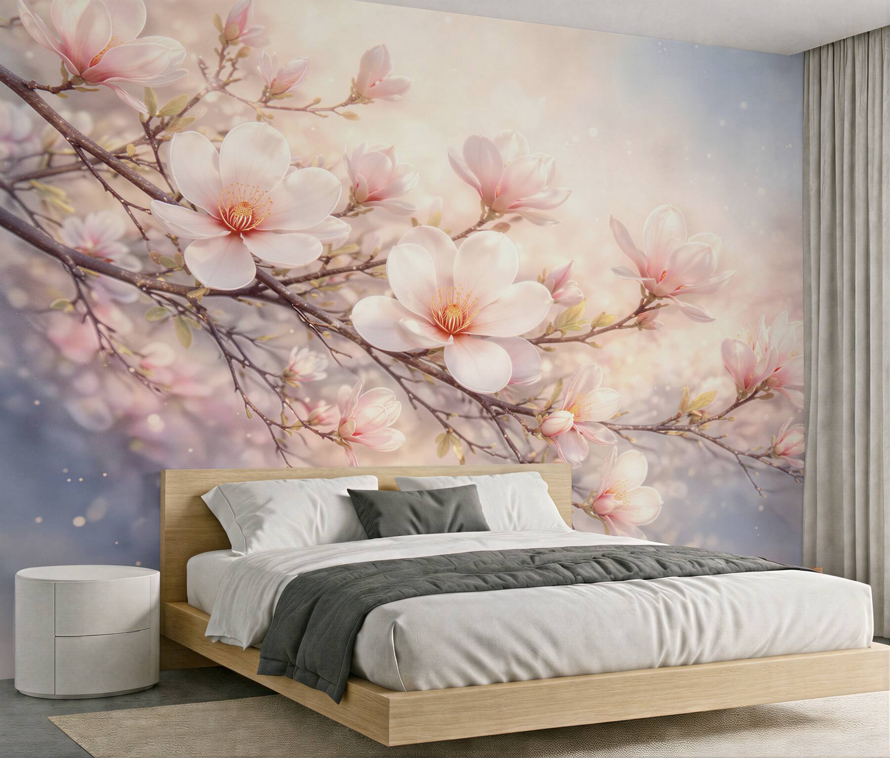 Fototapeta kwitnąca magnolia w pastelowym świetle