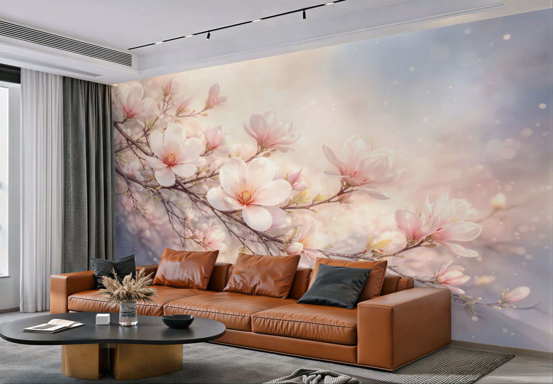 Fototapeta kwitnąca magnolia w pastelowym świetle?v23