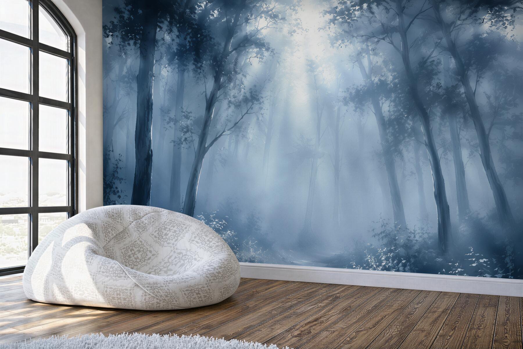 Fototapeta leśna mgła w błękitnym świetle?v23