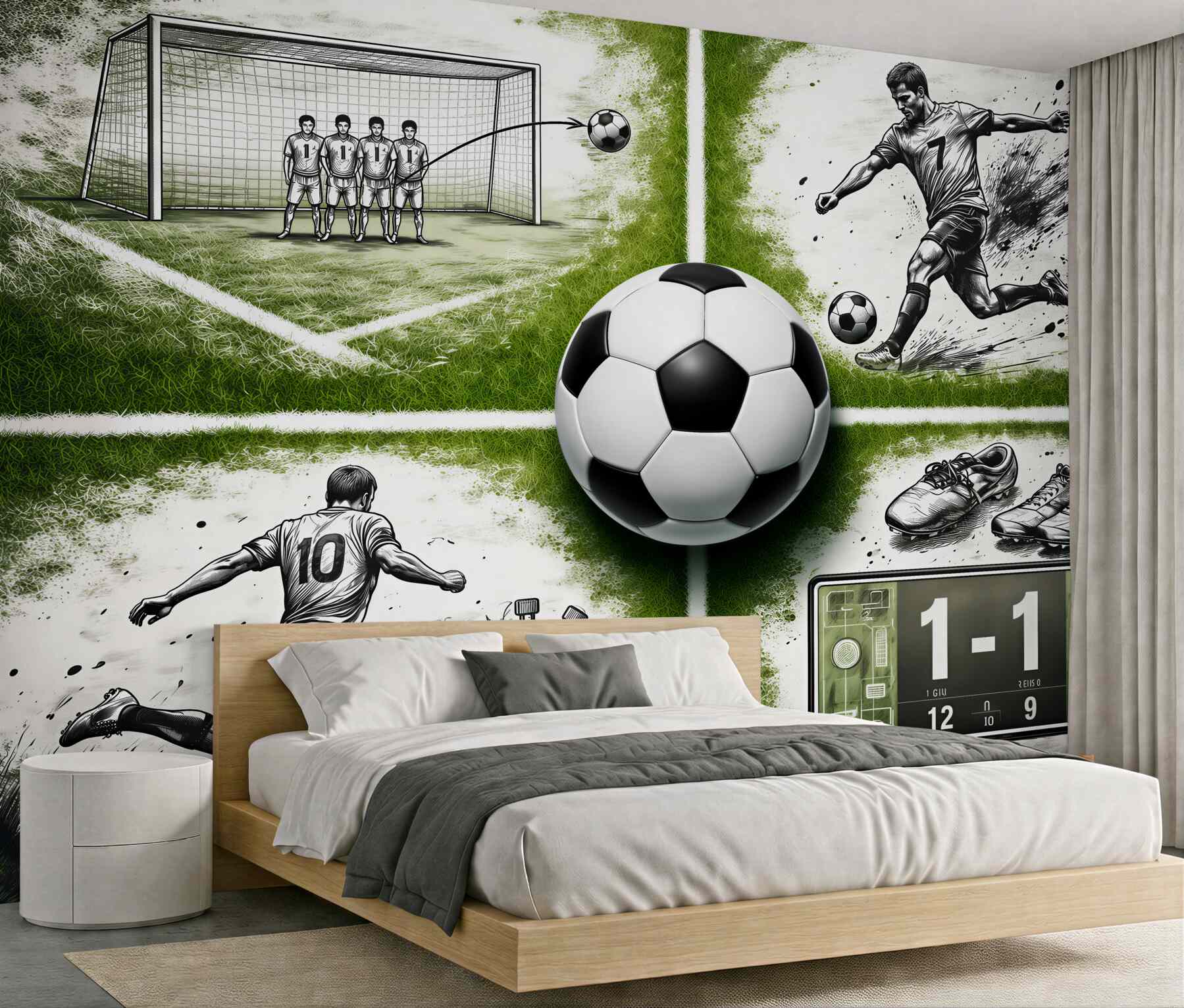 Fototapeta futbolowa pasja na murawie