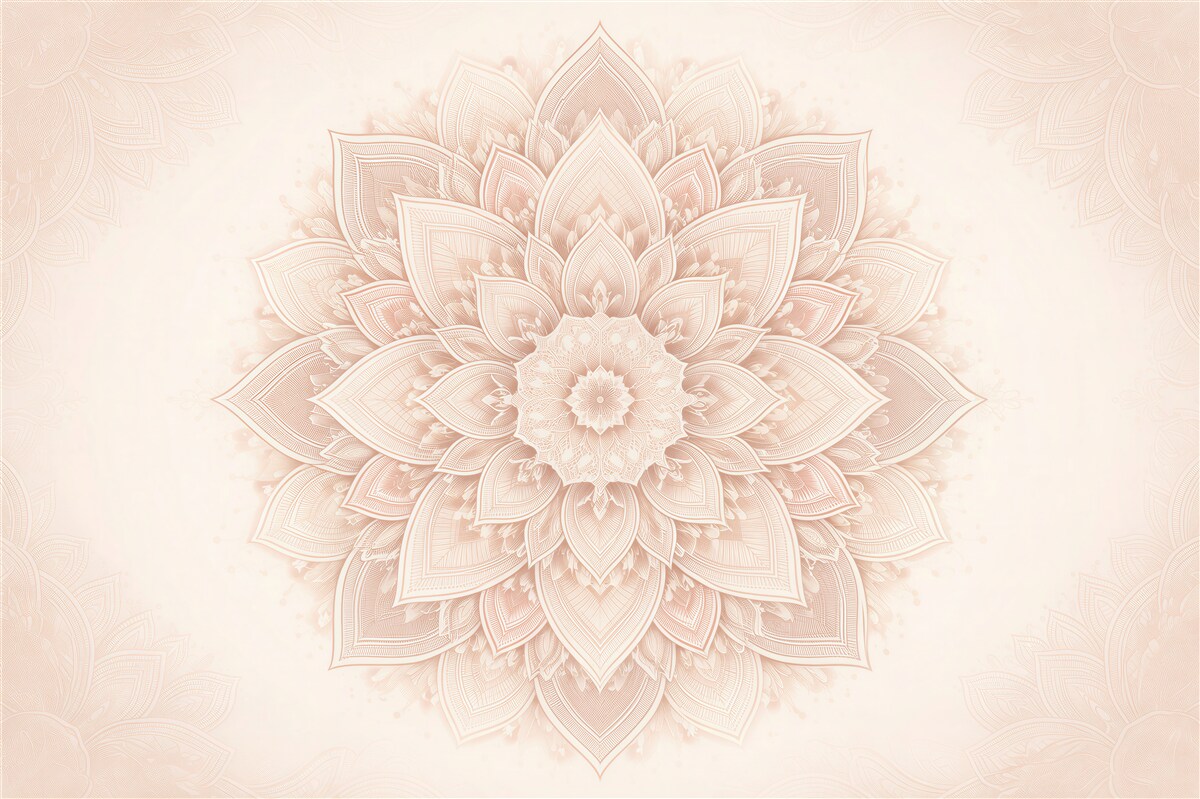 Fototapeta pudrowa mandala w harmonijnym blasku