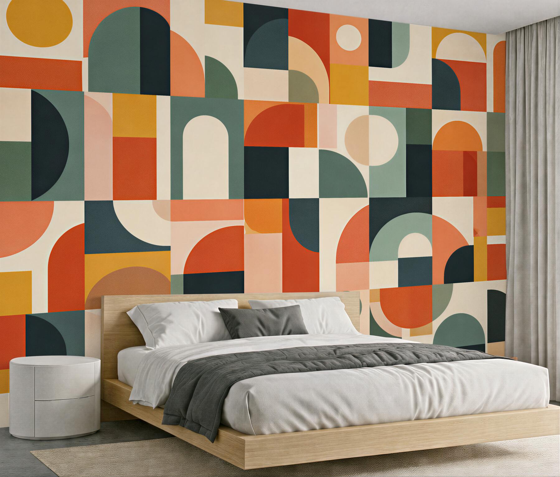 Fototapeta geometryczna mozaika w ciepłych barwach