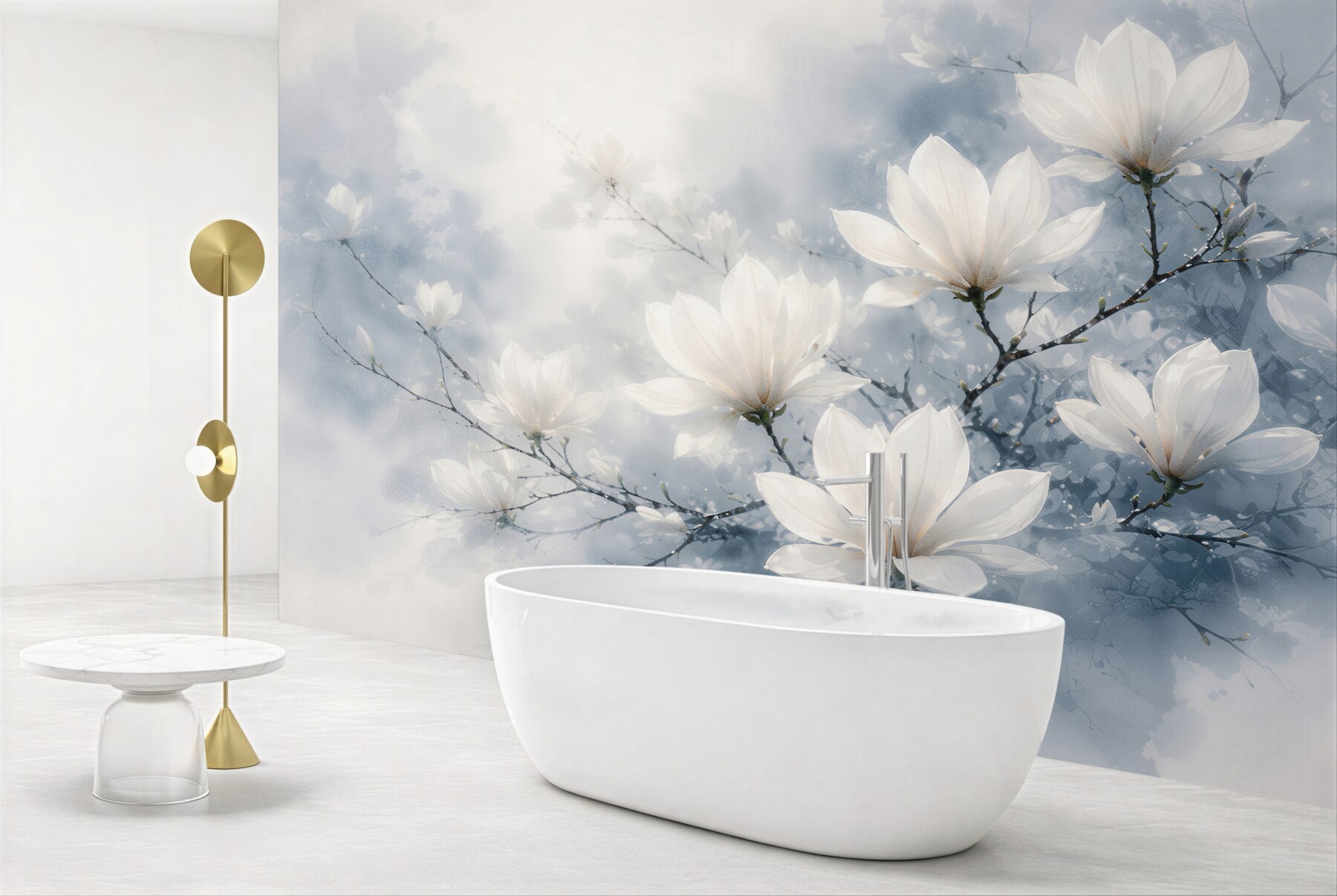 Fototapeta białe magnolie w błękitnej poświacie?v23