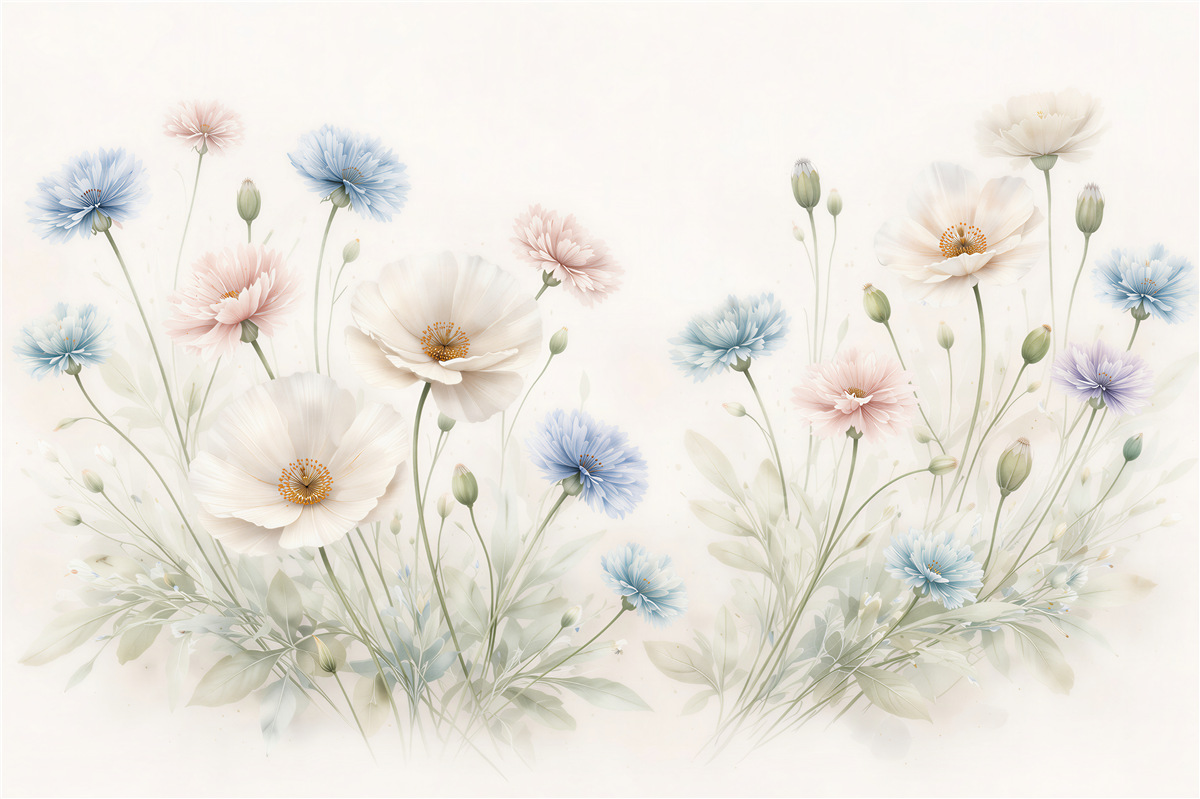 Fototapeta pastelowa Łąka kwiatów