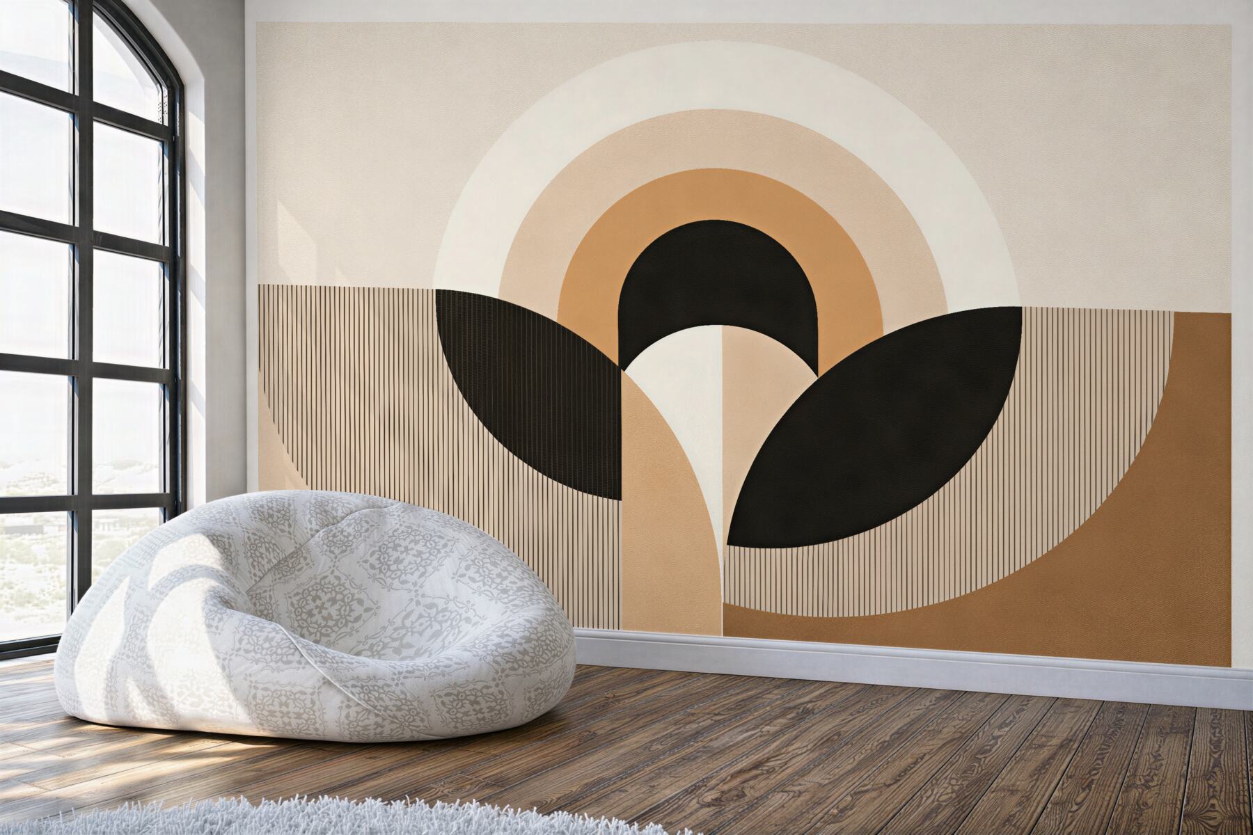 Fototapeta geometryczna harmonia beżu i czerni?v23