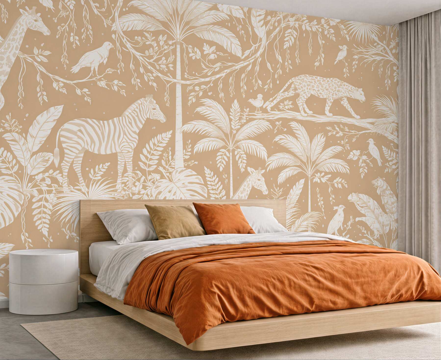 Fototapeta beżowe safari w stylu toile?v23