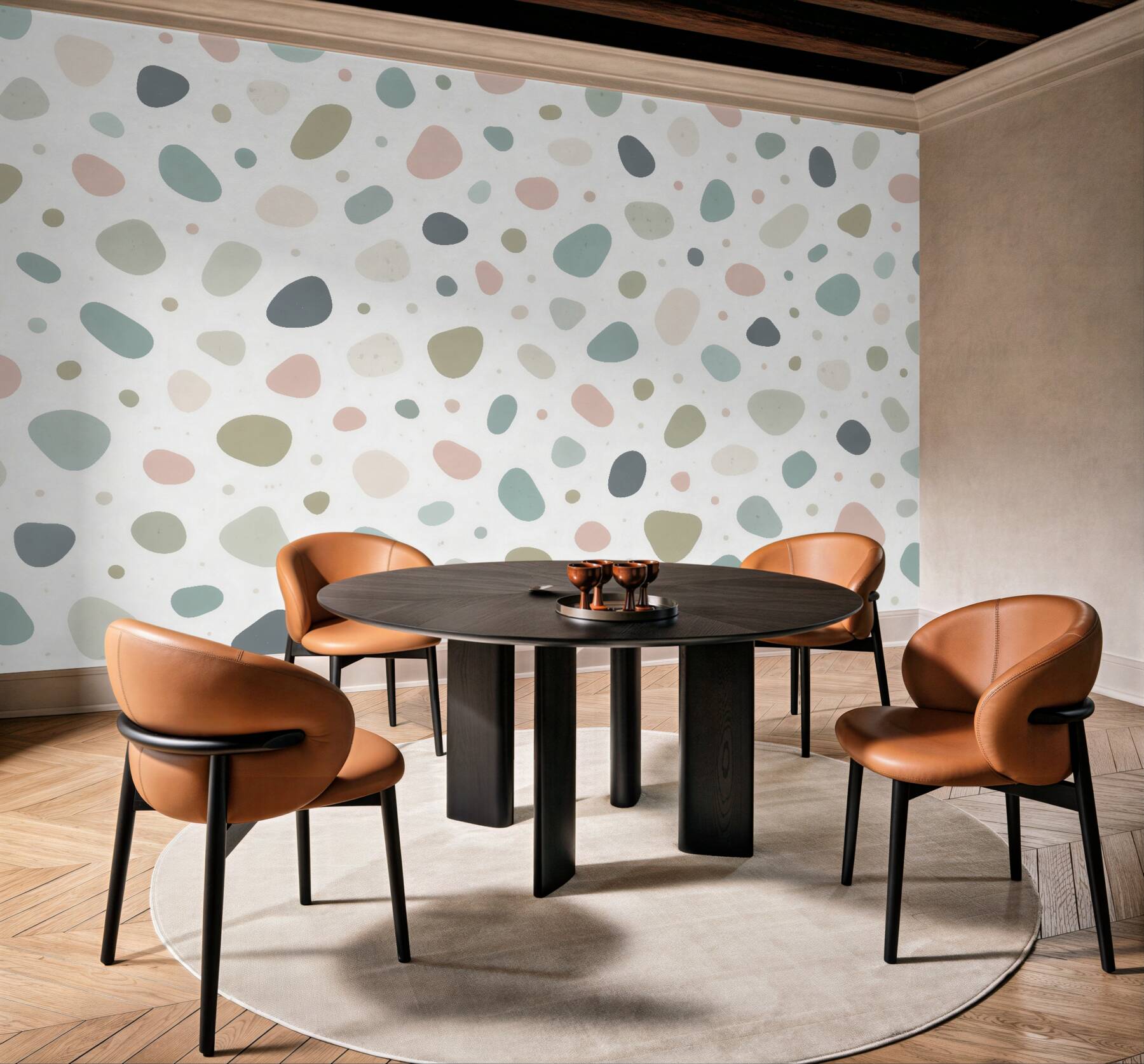 Fototapeta pastelowe terrazzo organiczne