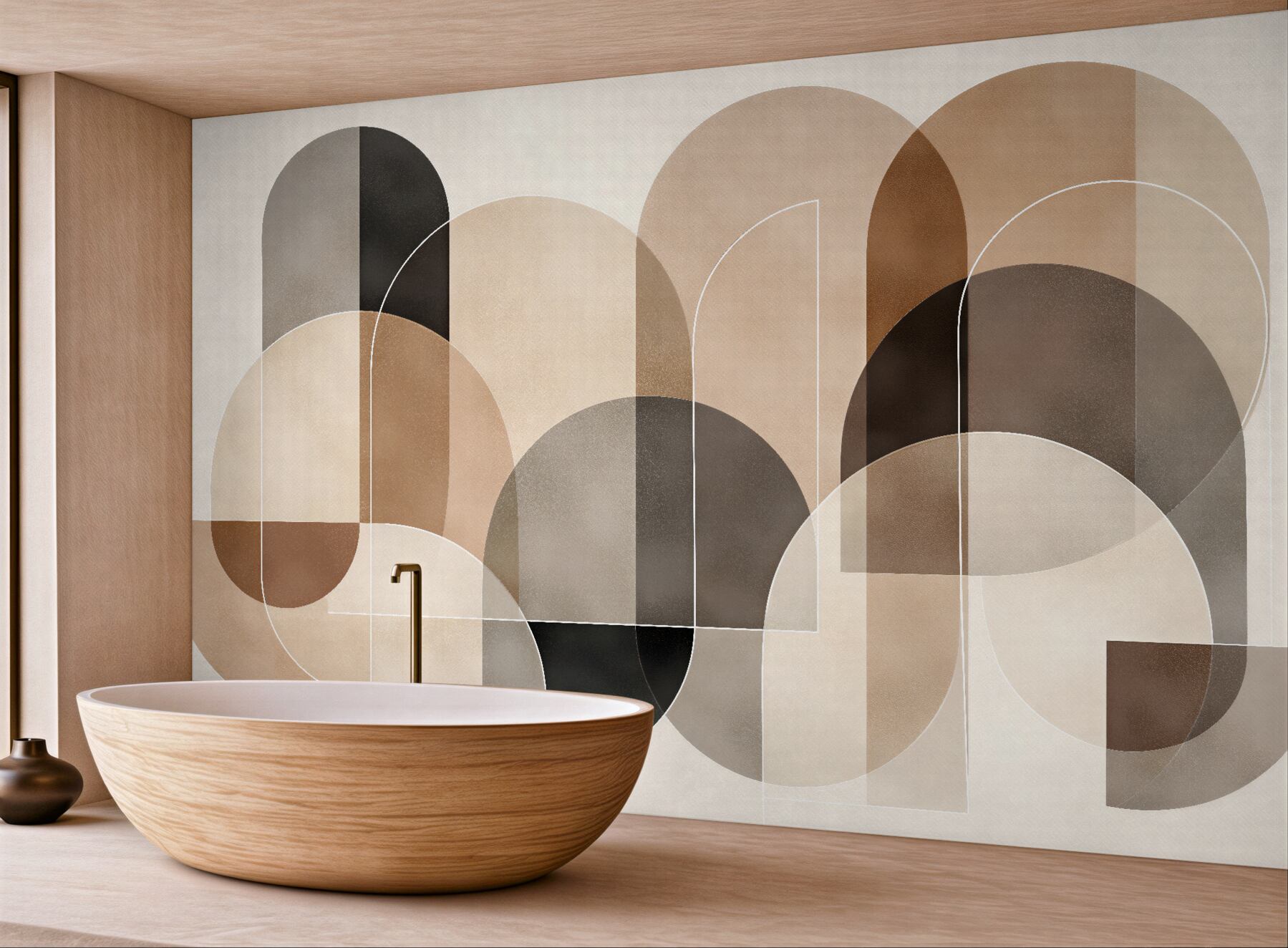 Fototapeta geometryczna harmonia beżowych form?v23