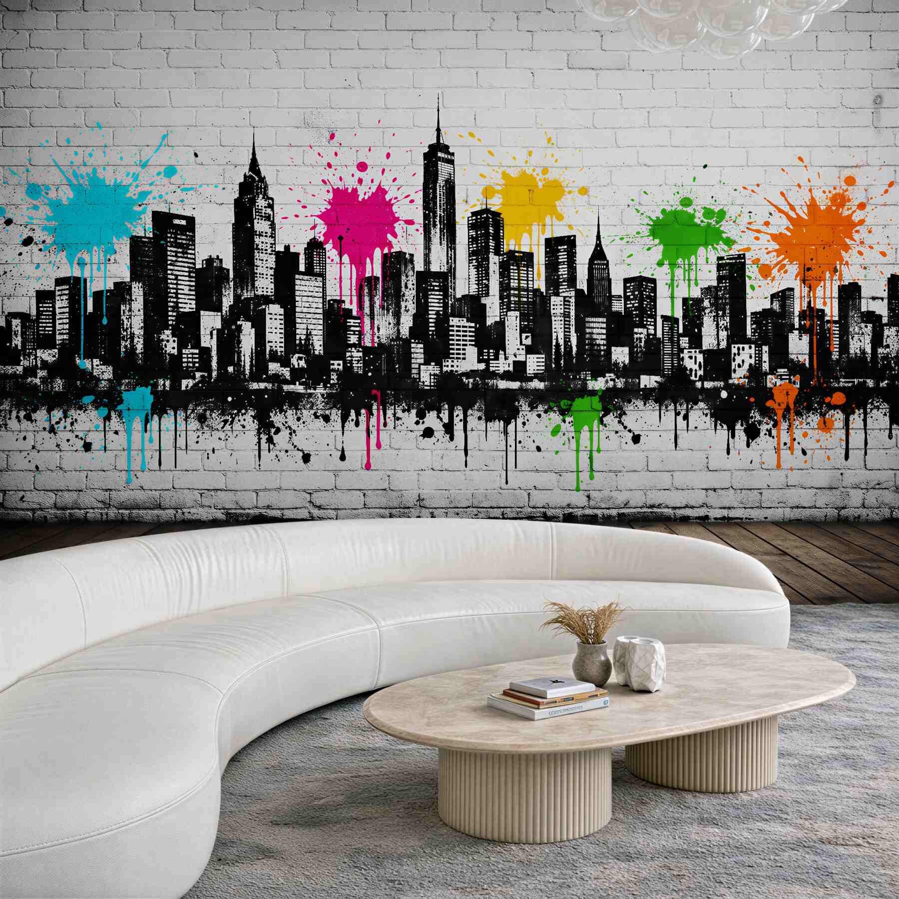Fototapeta kolorowe graffiti miejskiej panoramy?v23