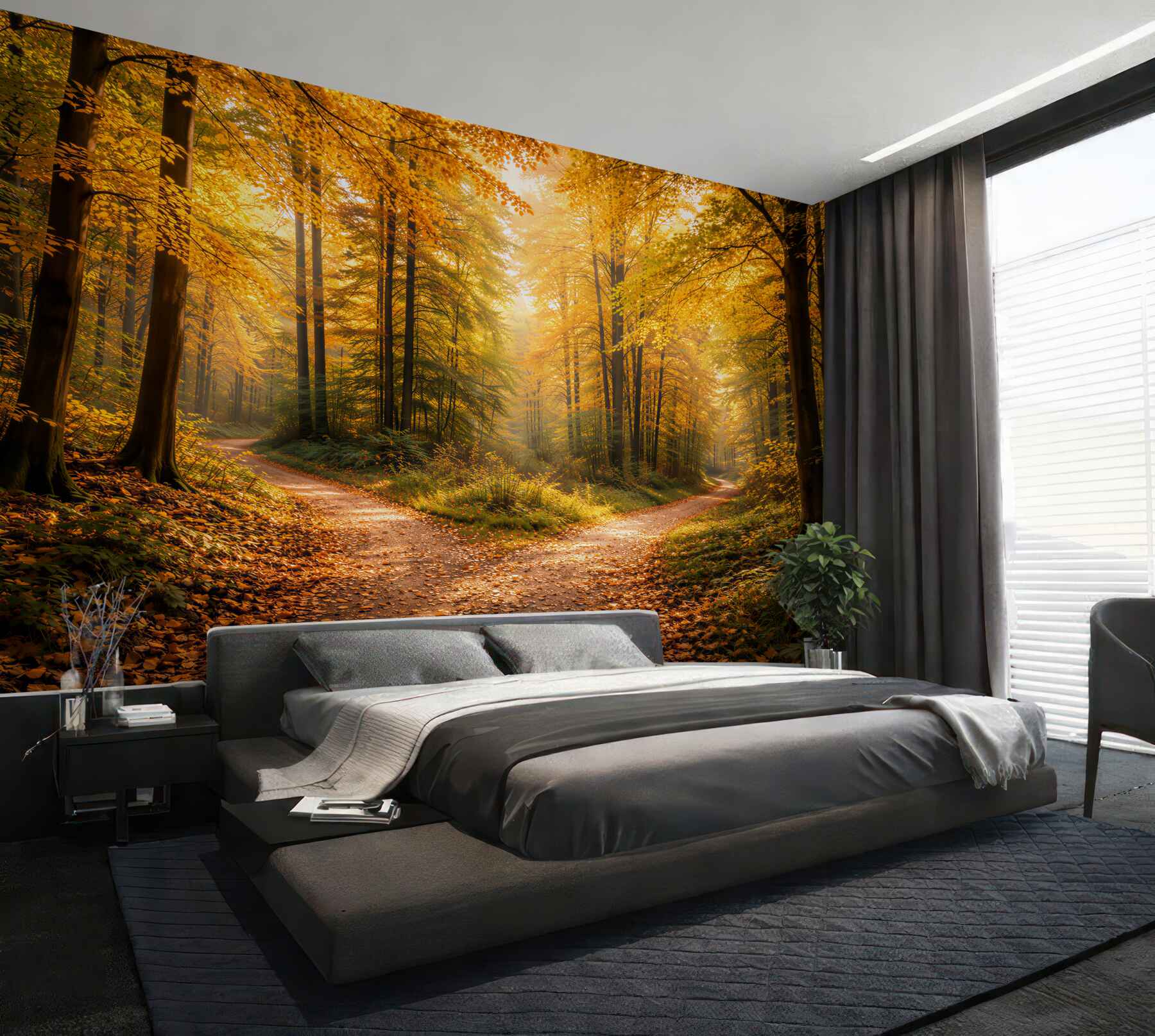 Fototapeta jesienny leśny rozstaj dróg?v23