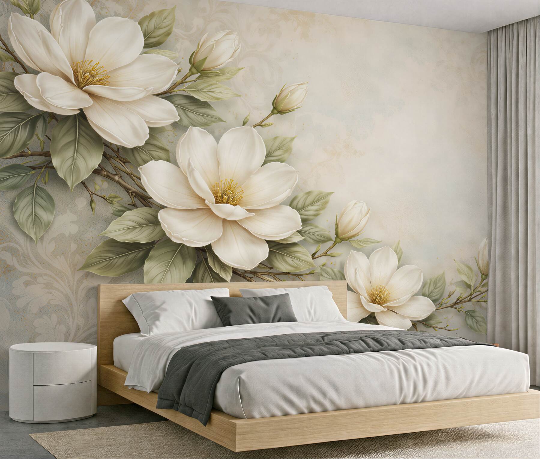 Fototapeta kremowe magnolie w eleganckim rozkwicie