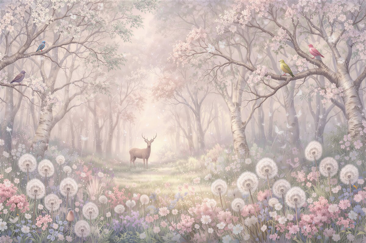 Fototapeta baśniowy las z jeleniem