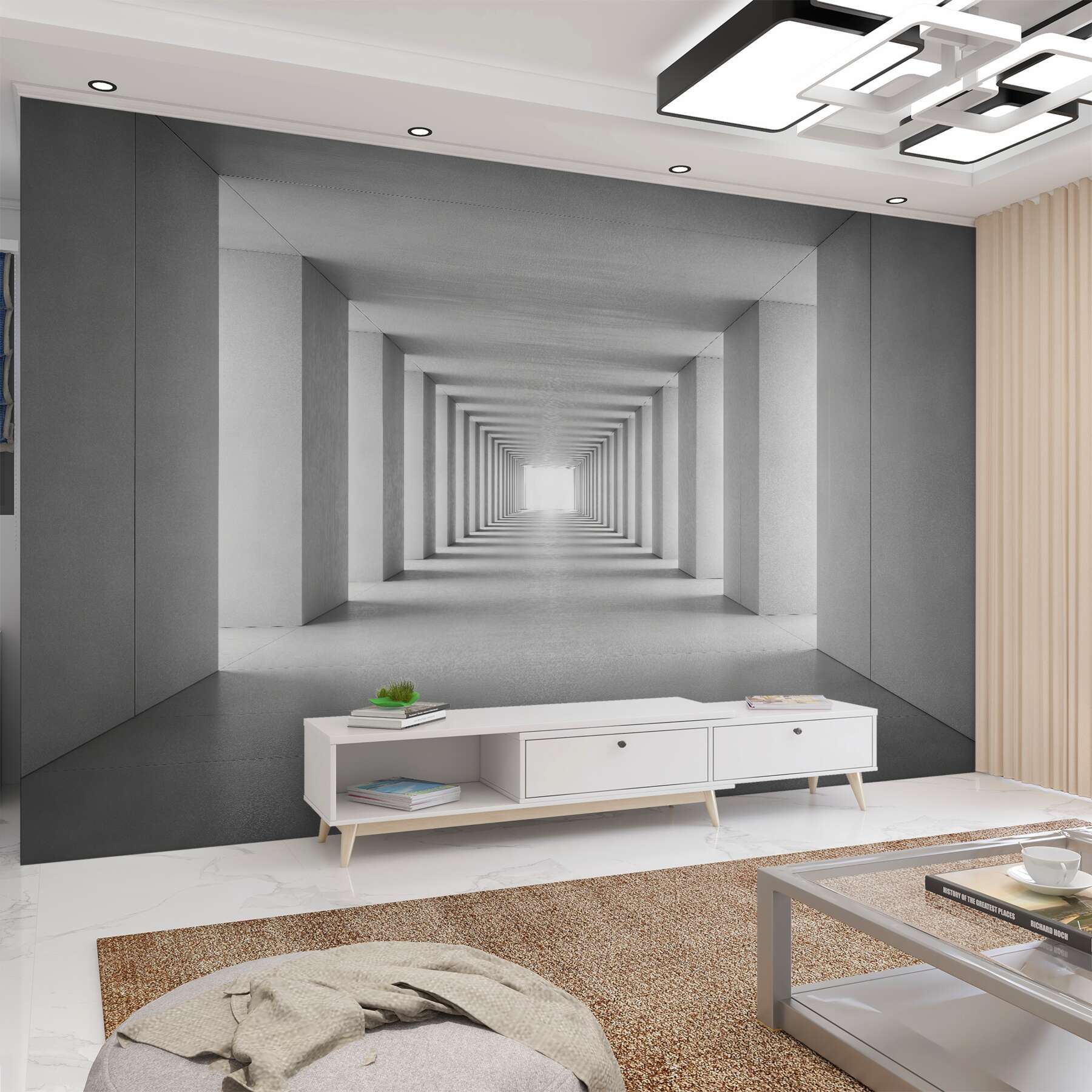 Fototapeta nowoczesny tunel Światła 3d