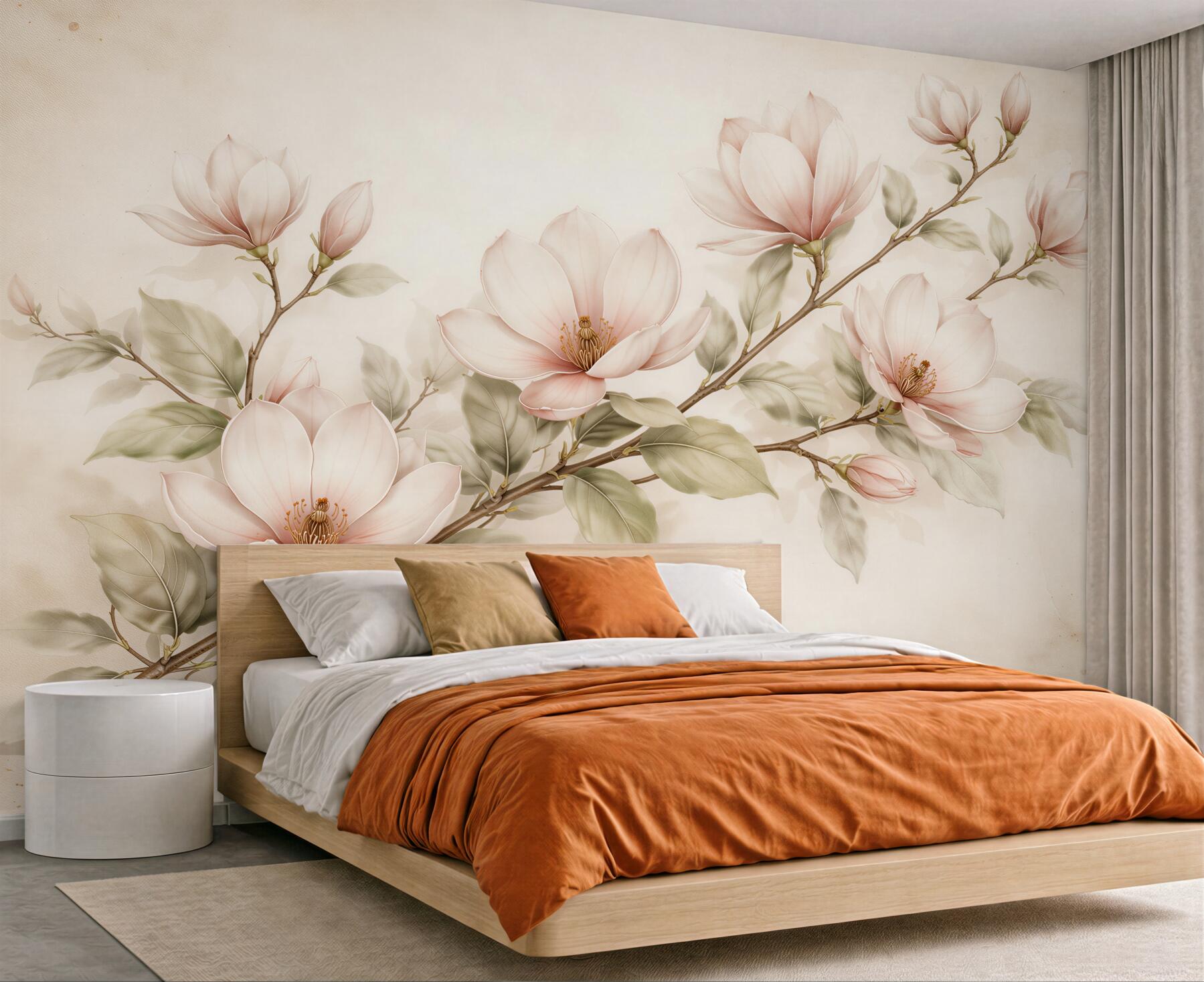 Fototapeta subtelna gałąź magnolii pastelowej?v23