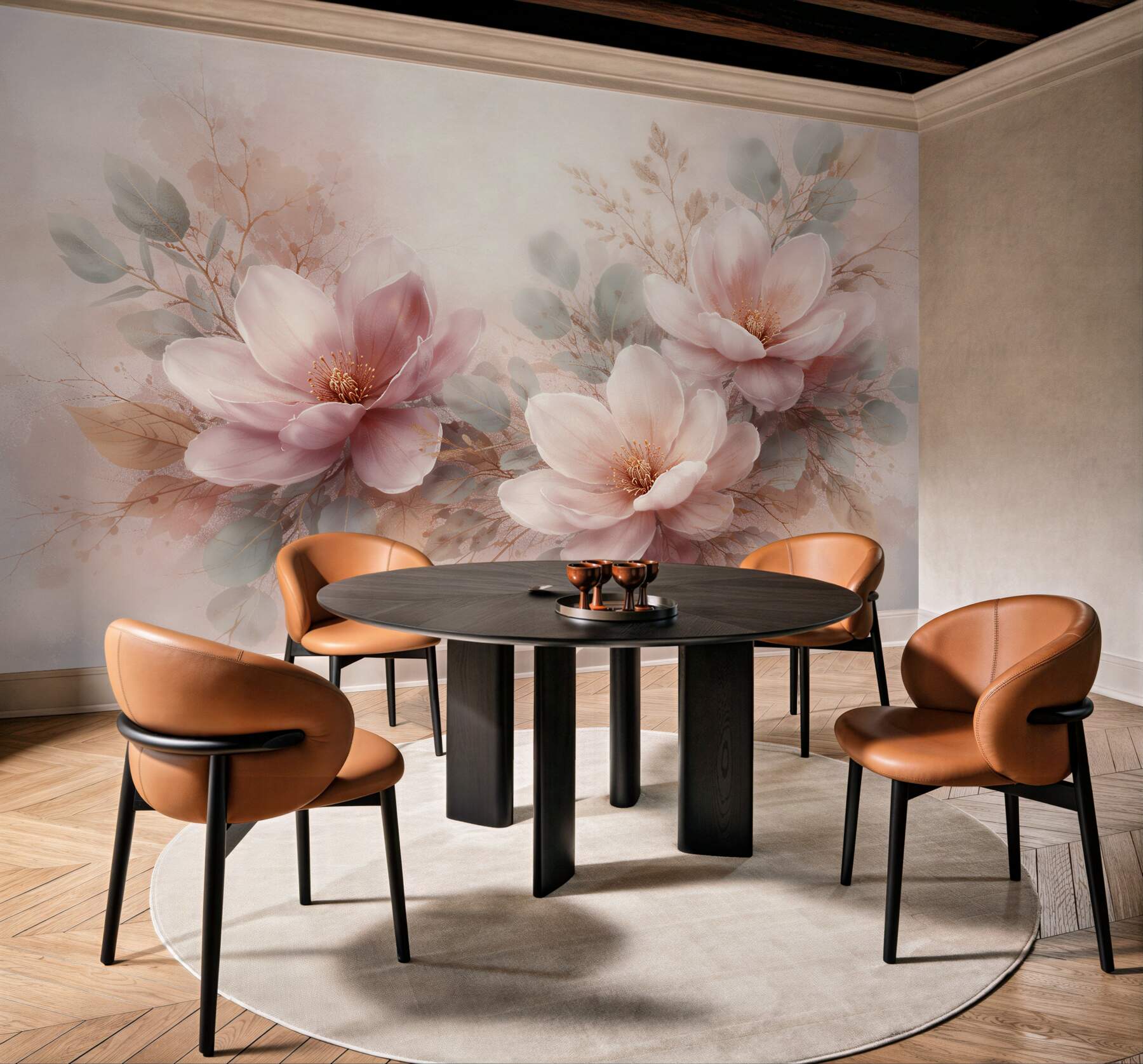 Fototapeta pudrowe magnolie w subtelnej kompozycji