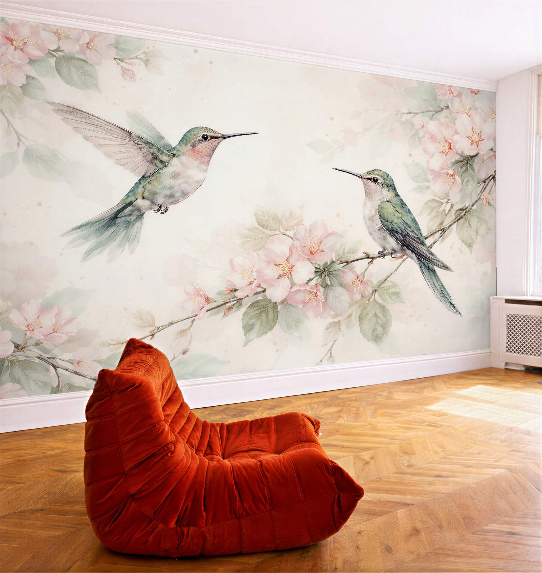 Fototapeta kolibry w kwitnącej delikatności