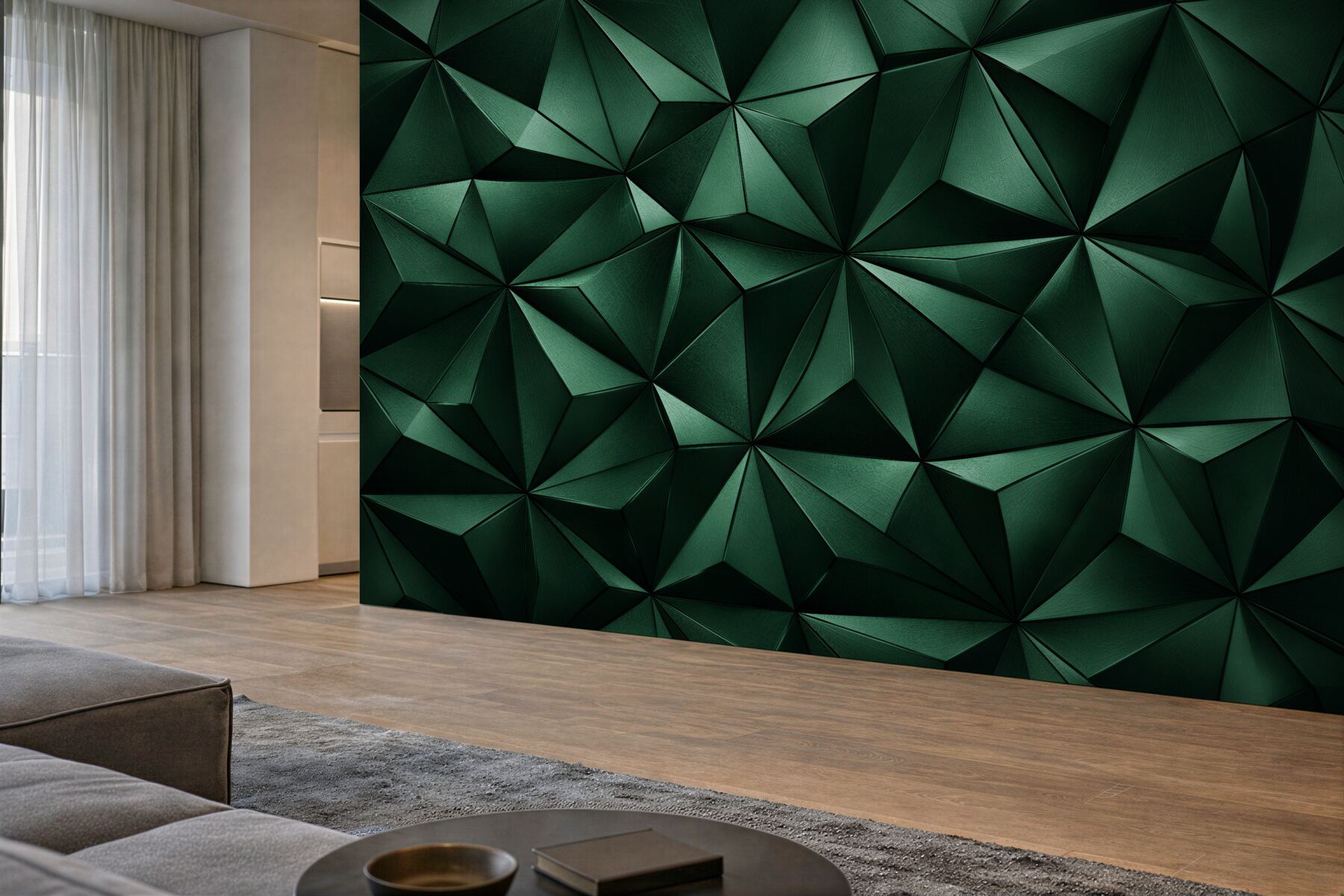Fototapeta zielona geometryczna głębia