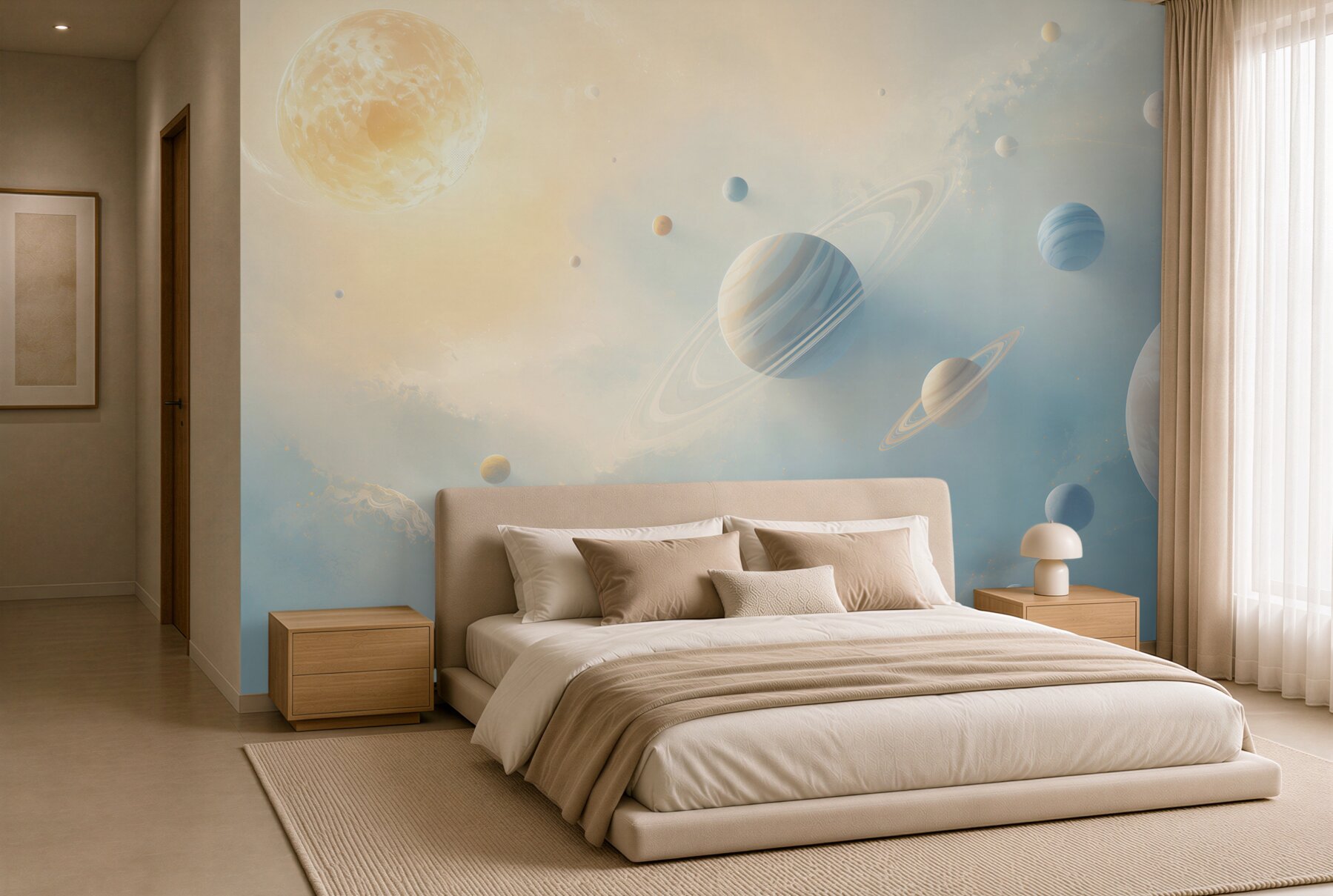 Fototapeta układ planet w jasnym kosmosie pastelowa?v23