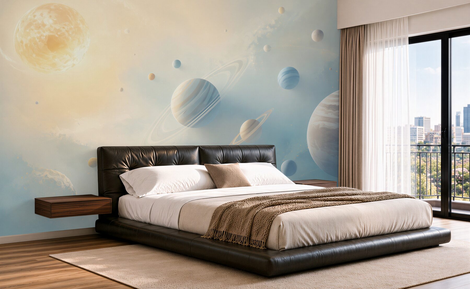 Fototapeta układ planet w jasnym kosmosie pastelowa?v23