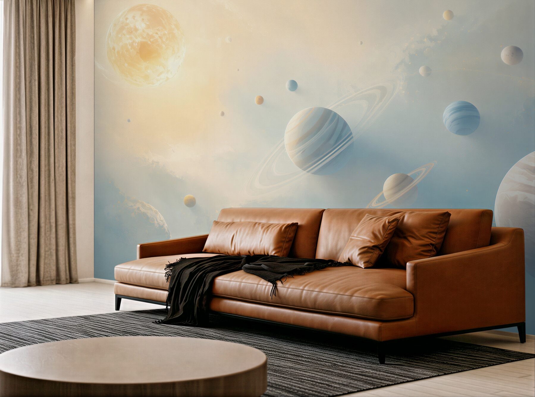 Fototapeta układ planet w jasnym kosmosie pastelowa?v23