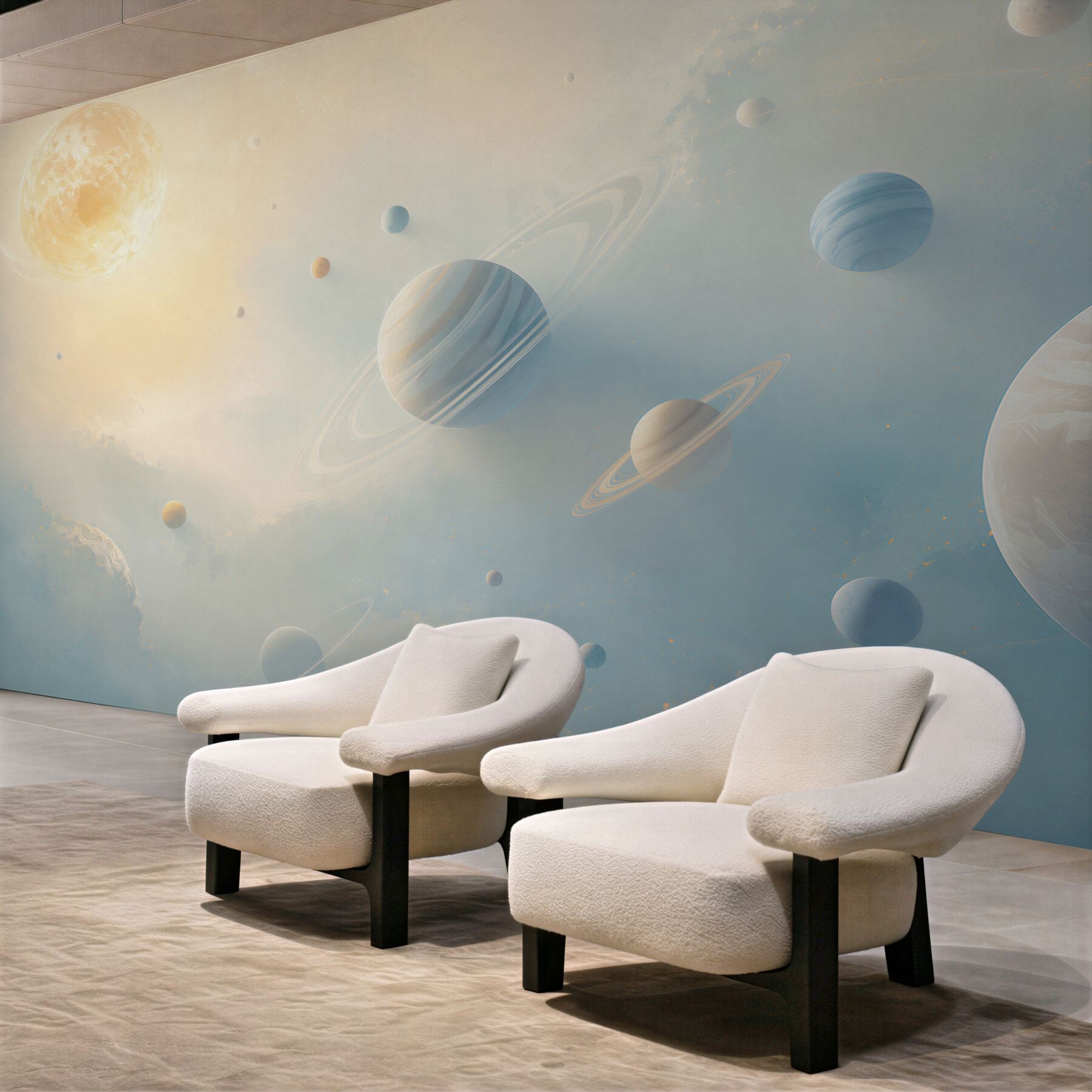 Fototapeta układ planet w jasnym kosmosie pastelowa?v23